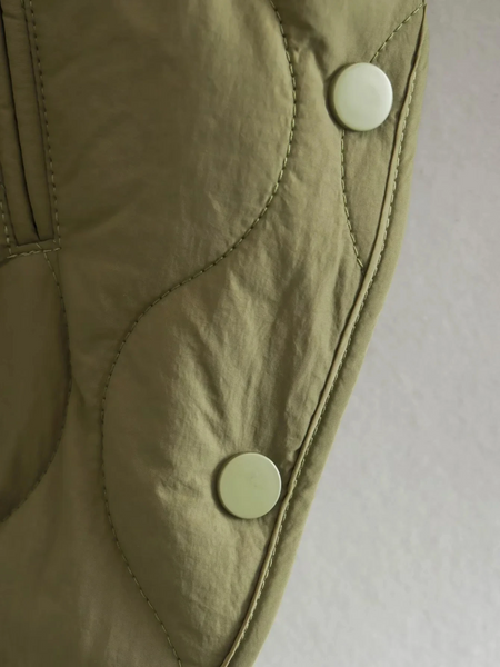 EB | Elegante Langarm-Steppjacke mit Ein-Knopf-Verschluss Ideal für Herbst/Winter