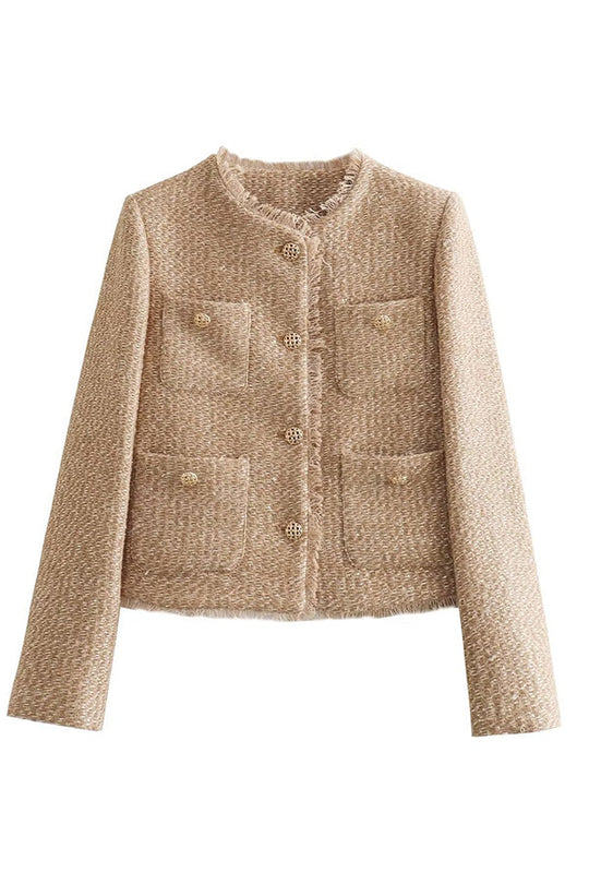 EB | Jacke mit Rundhalsausschnitt und Knöpfen
