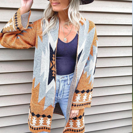 EB | Strickjacke mit Geometrischem Print