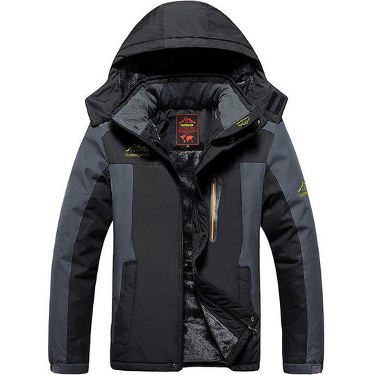 EB | Herren wasserdichte Winterjacke - Mit Kapuze und Brust-Reißverschlussfach