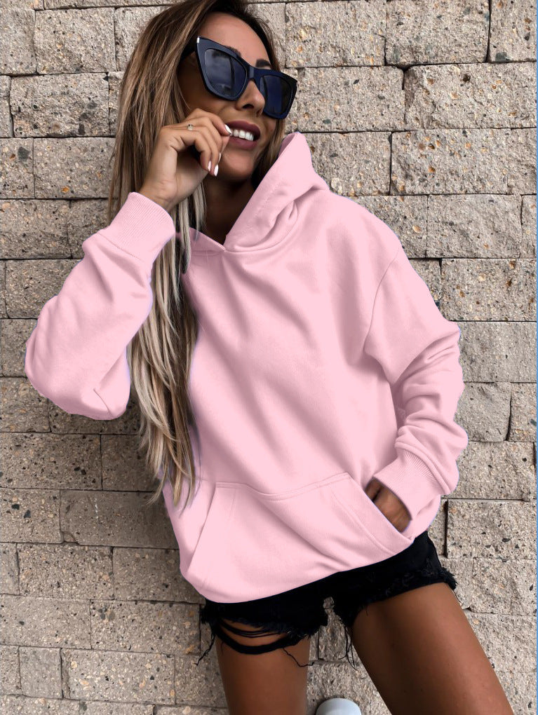 Damen Kapuzenpullover mit weichem Fleece-Innenfutter und lässigem Schnitt EB