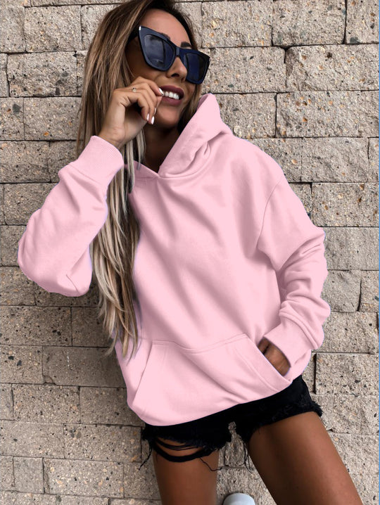 Damen Kapuzenpullover mit weichem Fleece-Innenfutter und lässigem Schnitt EB