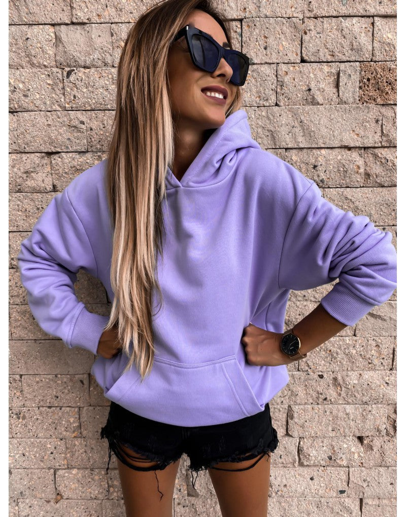 Damen Kapuzenpullover mit weichem Fleece-Innenfutter und lässigem Schnitt EB