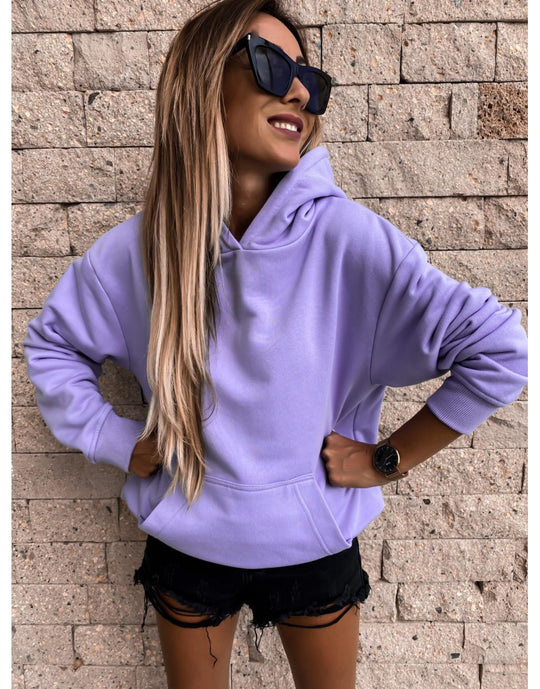 Damen Kapuzenpullover mit weichem Fleece-Innenfutter und lässigem Schnitt EB