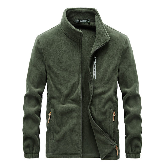 Herren Fleecejacke mit Sherpa Innenfutter, Stehkragen und Zweiwege-Reißverschluss EB