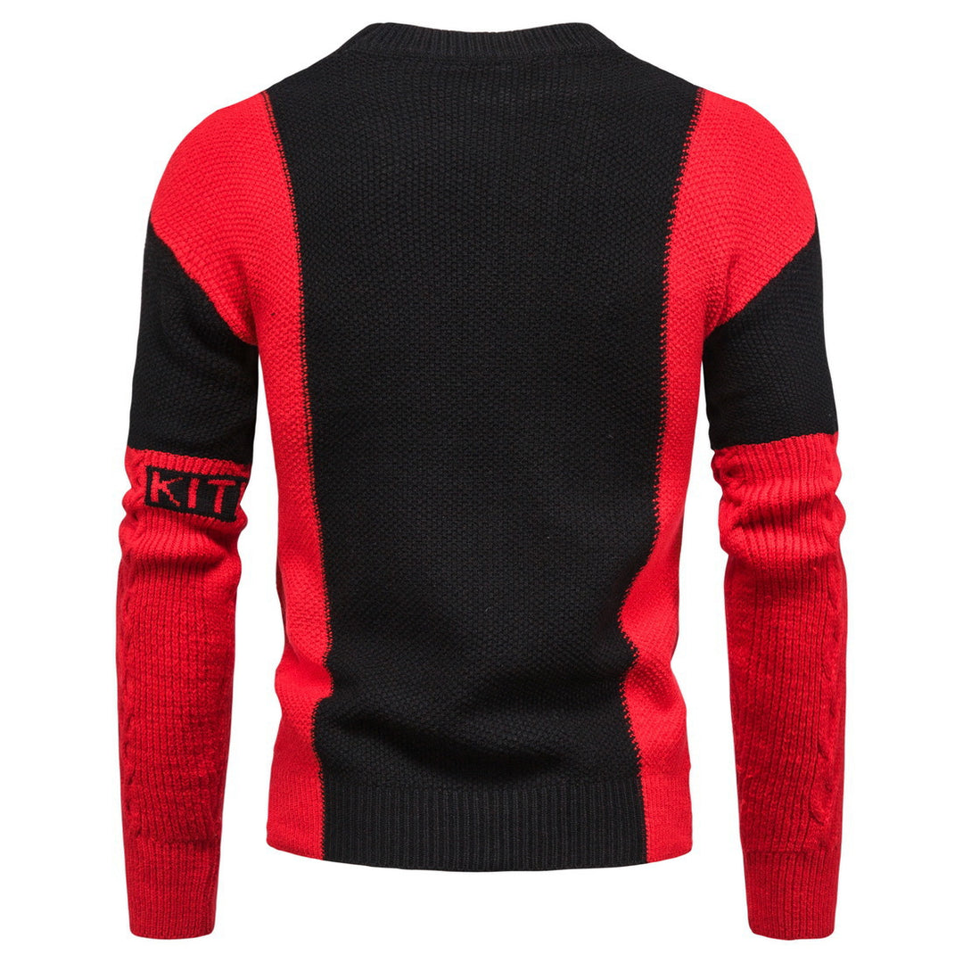 Herren modischer Strickpullover mit strukturiertem Design und einzigartigen Farbdetails EB