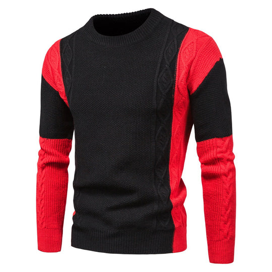 Herren modischer Strickpullover mit strukturiertem Design und einzigartigen Farbdetails EB