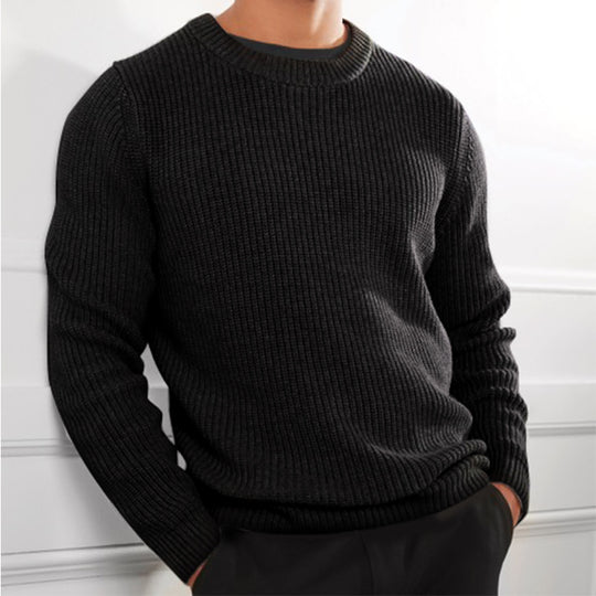 Herren Grobstrickpullover mit strukturiertem Design und hochgeschlossenem Kragen EB