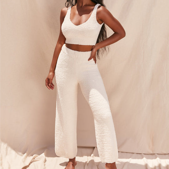 Damen Loungewear-Set mit weichem, strukturiertem Material und raffinierten Details EB