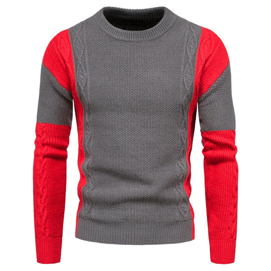 Herren modischer Strickpullover mit strukturiertem Design und einzigartigen Farbdetails EB