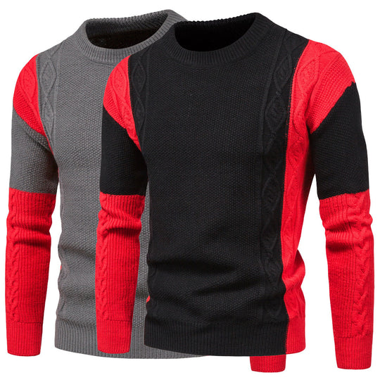 Herren modischer Strickpullover mit strukturiertem Design und einzigartigen Farbdetails EB