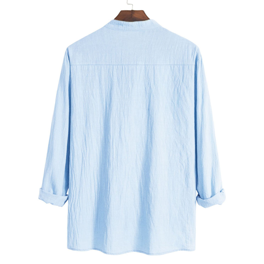 Damen Langarm-Hemd mit modernem Henley-Kragen und praktischer Brusttasche EB
