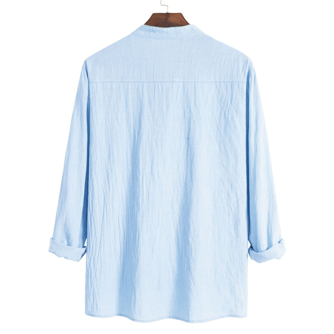Damen Langarm-Hemd mit modernem Henley-Kragen und praktischer Brusttasche EB
