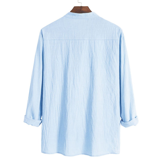 Damen Langarm-Hemd mit modernem Henley-Kragen und praktischer Brusttasche EB