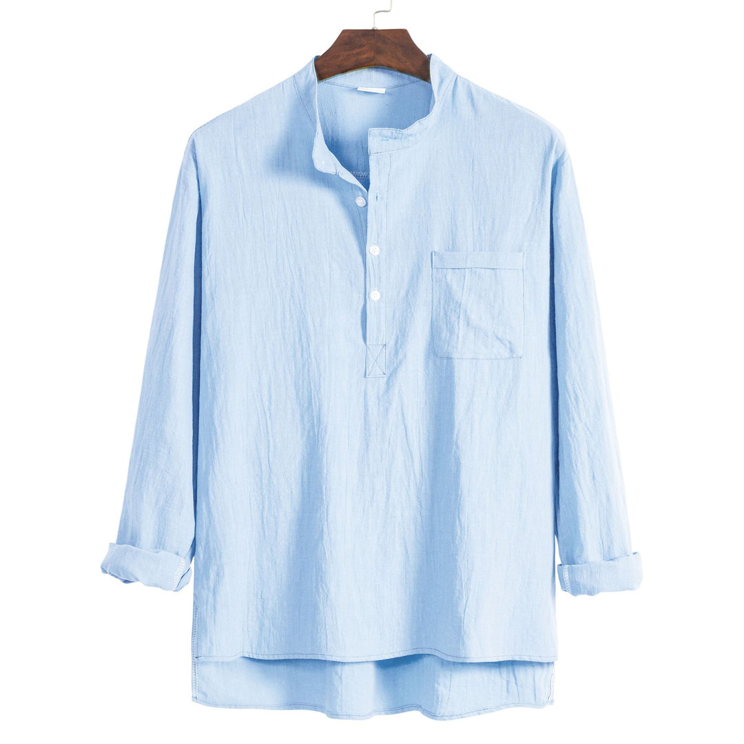 Damen Langarm-Hemd mit modernem Henley-Kragen und praktischer Brusttasche EB