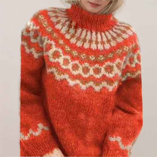 EB | Nordische Strickjacke mit Muster Acryl Warm, Zeitlos