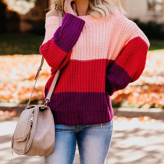Damen lässiger Strickpullover EB
