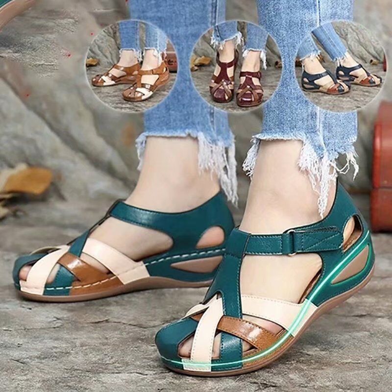 Damen Sandalen mit verstellbarem Riemendesign und anatomischer Fußbettung EB