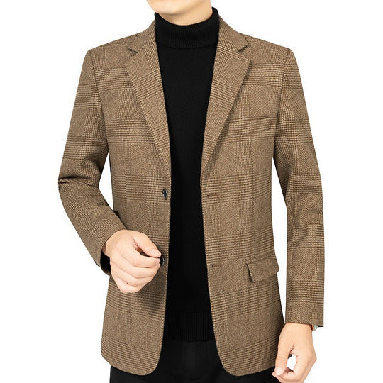 Herren Slim-Fit Sakko fein kariert aus leichtem Mischgewebe mit teilgefütterter Innenverarbeitung EB