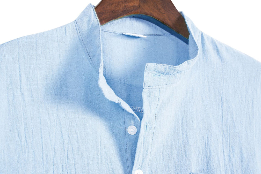 Damen Langarm-Hemd mit modernem Henley-Kragen und praktischer Brusttasche EB