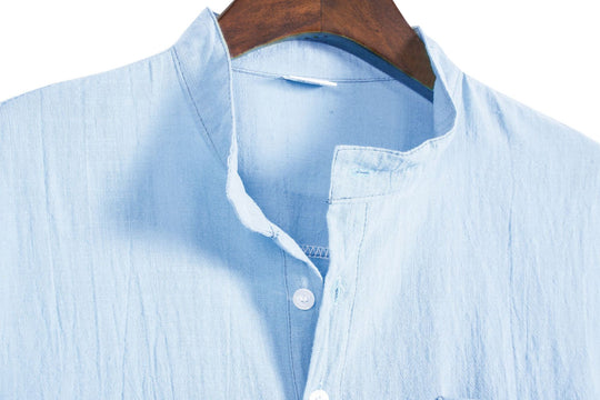 Damen Langarm-Hemd mit modernem Henley-Kragen und praktischer Brusttasche EB