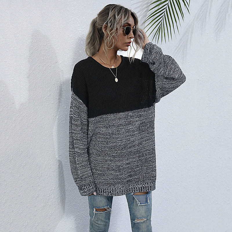 Damen Oversized Strickpullover mit modernem Farbverlauf EB