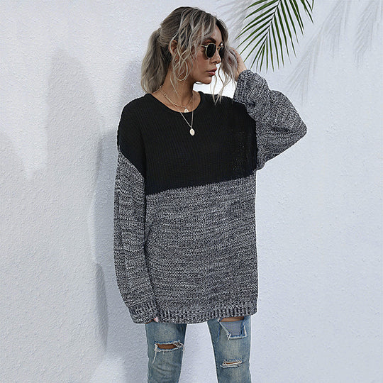 Damen Oversized Strickpullover mit modernem Farbverlauf EB