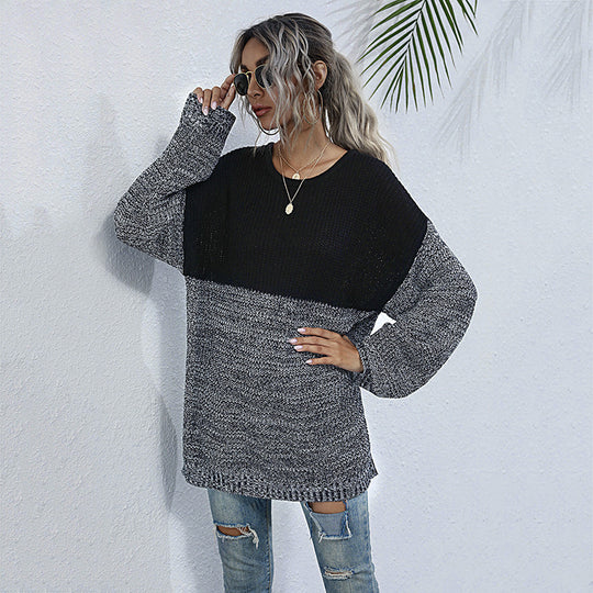 Damen Oversized Strickpullover mit modernem Farbverlauf EB