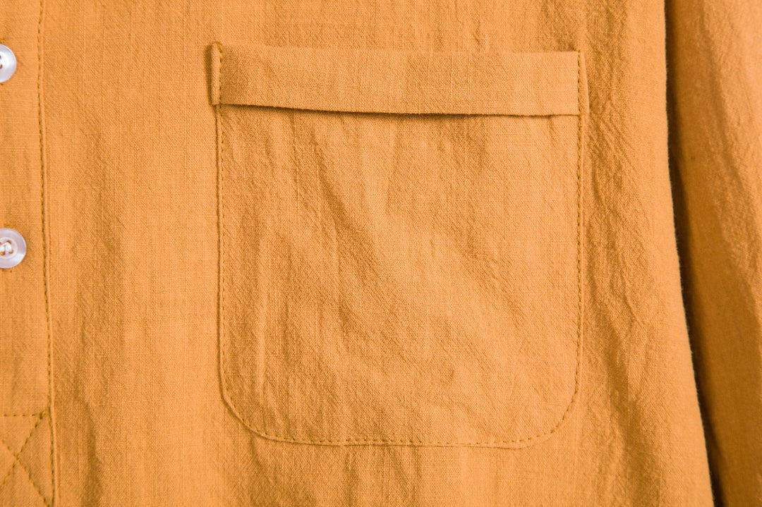 Herren Langarmhemd mit Stehkragen und praktischer Brusttasche EB