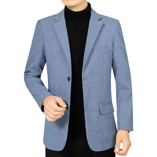 Herren Slim-Fit Sakko fein kariert aus leichtem Mischgewebe mit teilgefütterter Innenverarbeitung EB