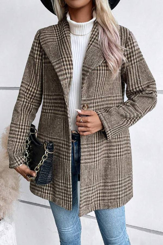 EB | Kollektion Karierter Kragen Langarmjacke