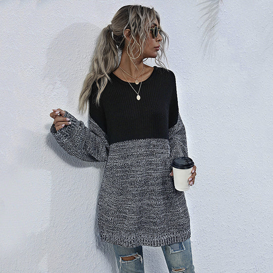 Damen Oversized Strickpullover mit modernem Farbverlauf EB