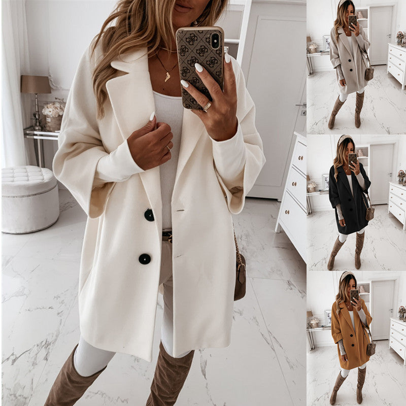 Damen eleganter Oversized-Mantel mitreißendem Schnitt EB