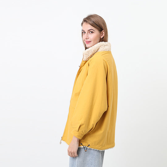 Damen Kuschelige und warme Outdoorjacke mit hohem Kragen EB