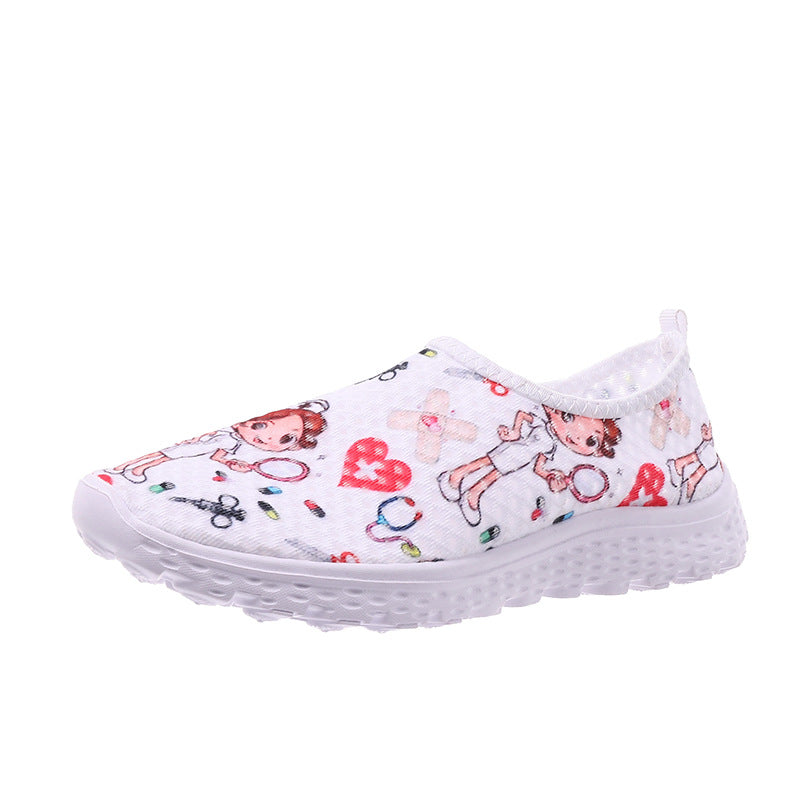 Damen Slip-On Freizeitschuhe mit farbenfrohem Design und atmungsaktiver Oberseite EB
