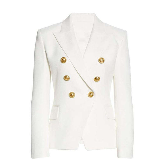 Damen Elegante Doppelreihige Blazerjacke mit goldenen Knöpfen EB