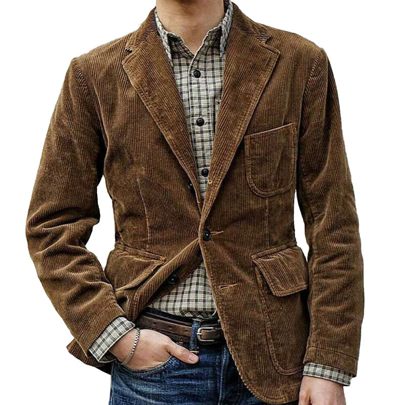 Herren Cordblazer mit modernen Details und praktischen Taschen EB