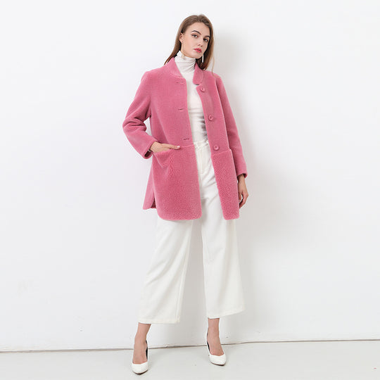 Damen Flauschige Fleecejacke mit elegantem Schnitt und praktischen Taschen EB