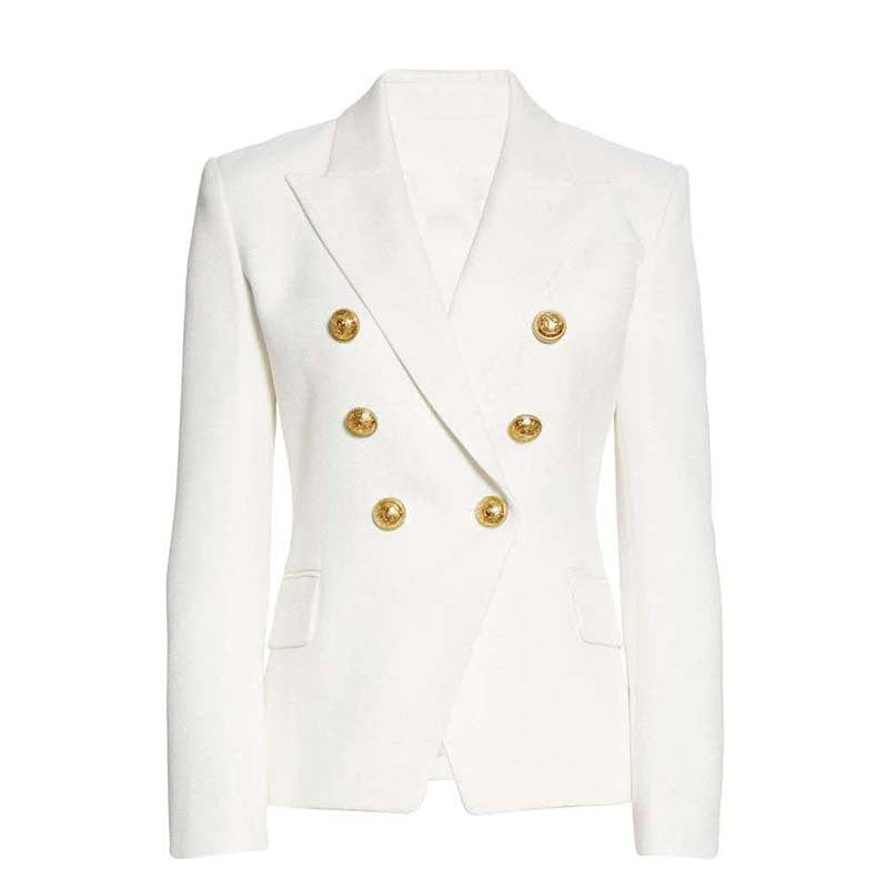 Damen Elegante Doppelreihige Blazerjacke mit goldenen Knöpfen EB
