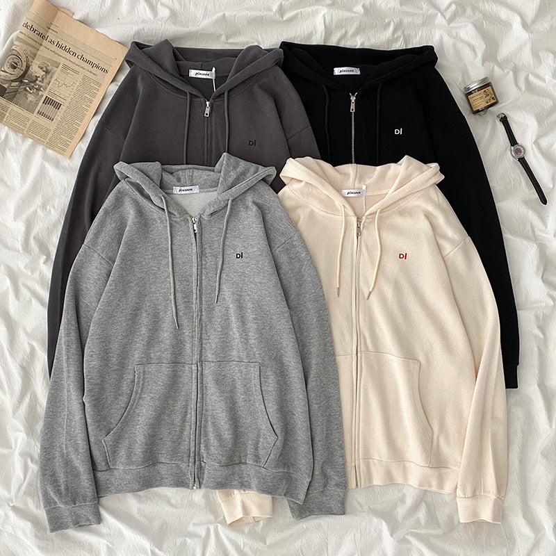 Damen lässiger Kapuzenpullover mit durchgehendem Reißverschluss und praktischen Eingrifftaschen EB