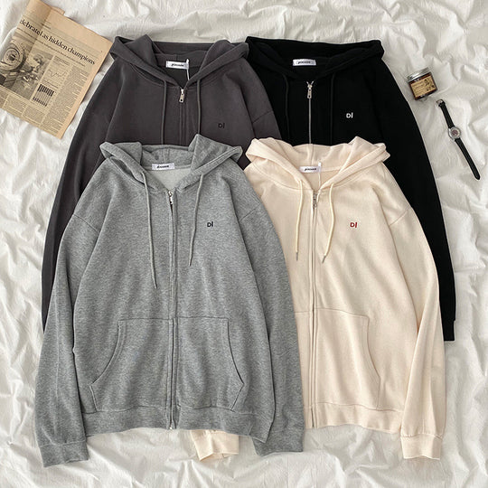 Damen lässiger Kapuzenpullover mit durchgehendem Reißverschluss und praktischen Eingrifftaschen EB