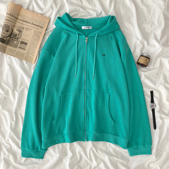 Damen lässiger Kapuzenpullover mit durchgehendem Reißverschluss und praktischen Eingrifftaschen EB