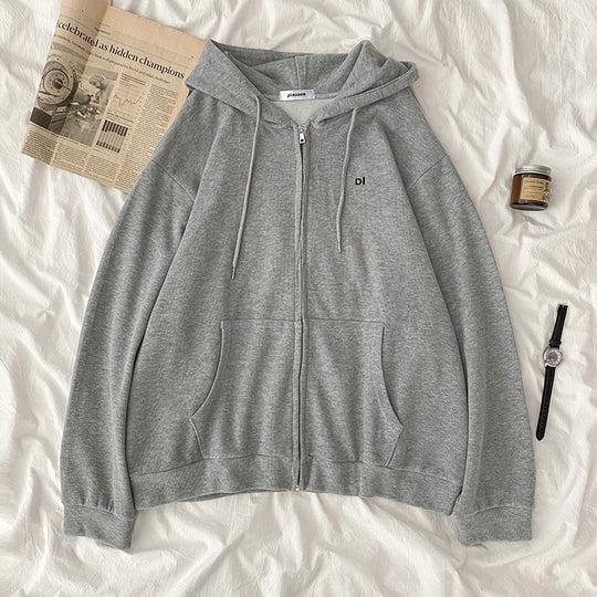 Damen lässiger Kapuzenpullover mit durchgehendem Reißverschluss und praktischen Eingrifftaschen EB
