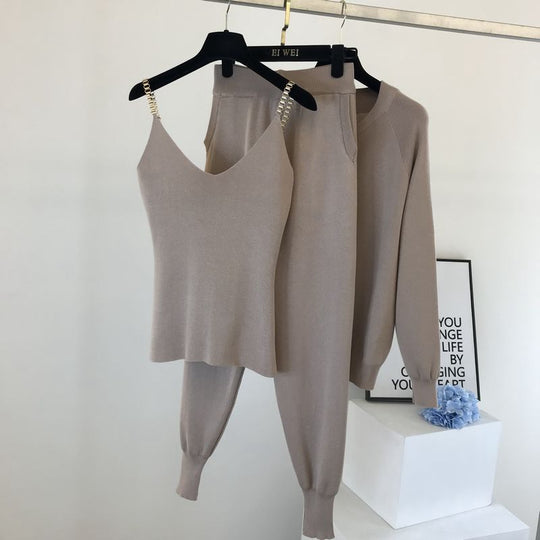 Damen sportliches Freizeit-Loungewear-Set mit Reißverschluss EB