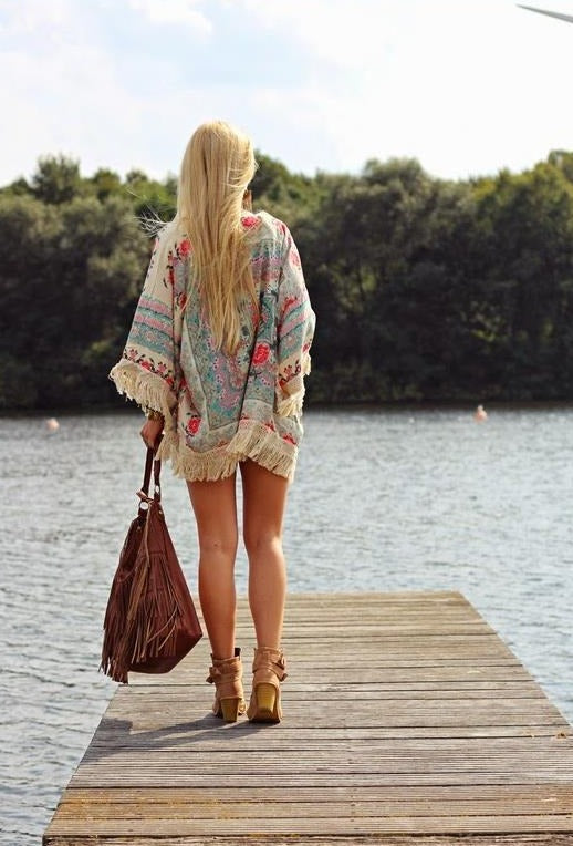 EB | Lockere Strickjacke mit Blumenmuster