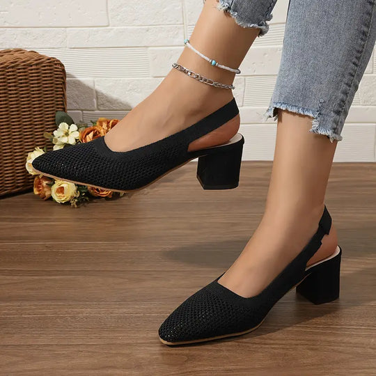 Atmungsaktive hochhackige Pantoffeln Sandalen Frauenschuhe EB