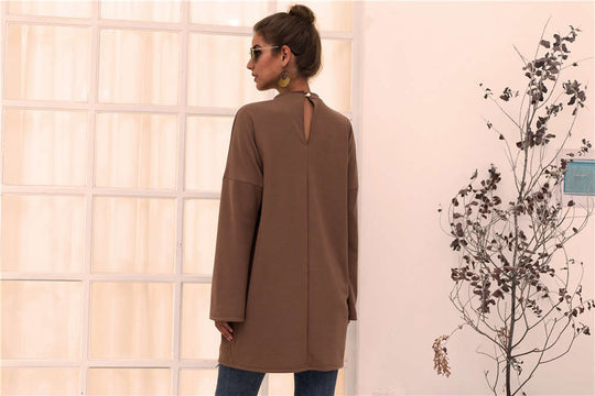 Damen Longpullover mit außerge-wöhnlichem Schnitt und Taschen EB