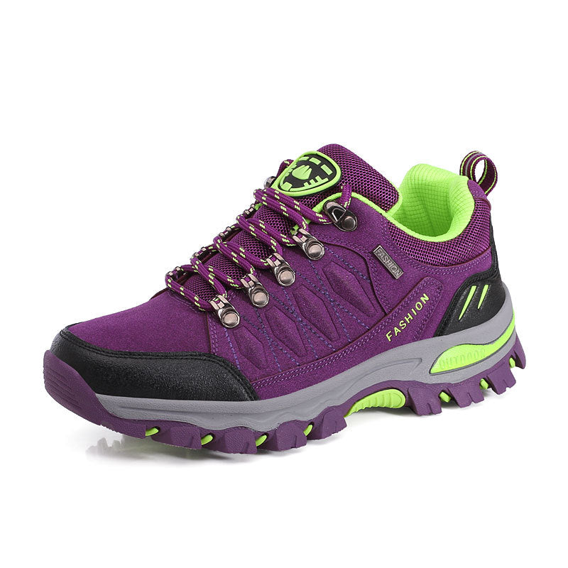 Damen nan atmungsaktiver Low-Cut-Trekkingschuh mit Metallösen, verstärkter Zehenkappe und griffiger Multiterrain-Sohle EB