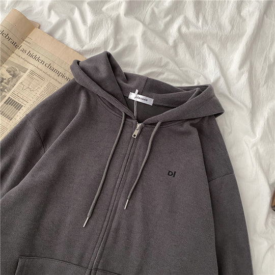 Damen lässiger Kapuzenpullover mit durchgehendem Reißverschluss und praktischen Eingrifftaschen EB