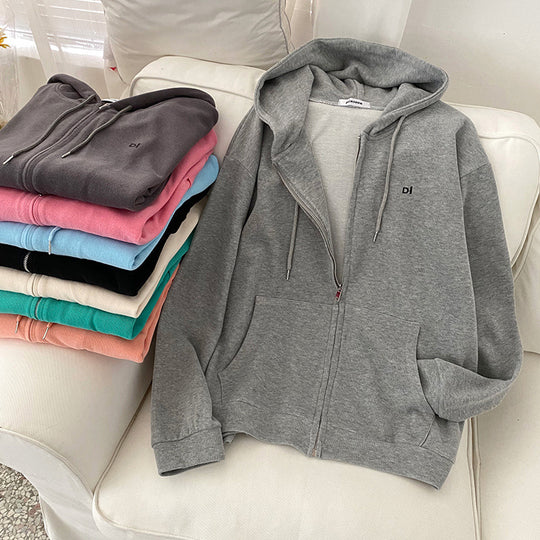 Damen lässiger Kapuzenpullover mit durchgehendem Reißverschluss und praktischen Eingrifftaschen EB